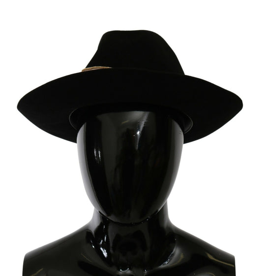 Cappello Panama a tesa larga Dolce &amp; Gabbana Lapin Amor Gignit nero