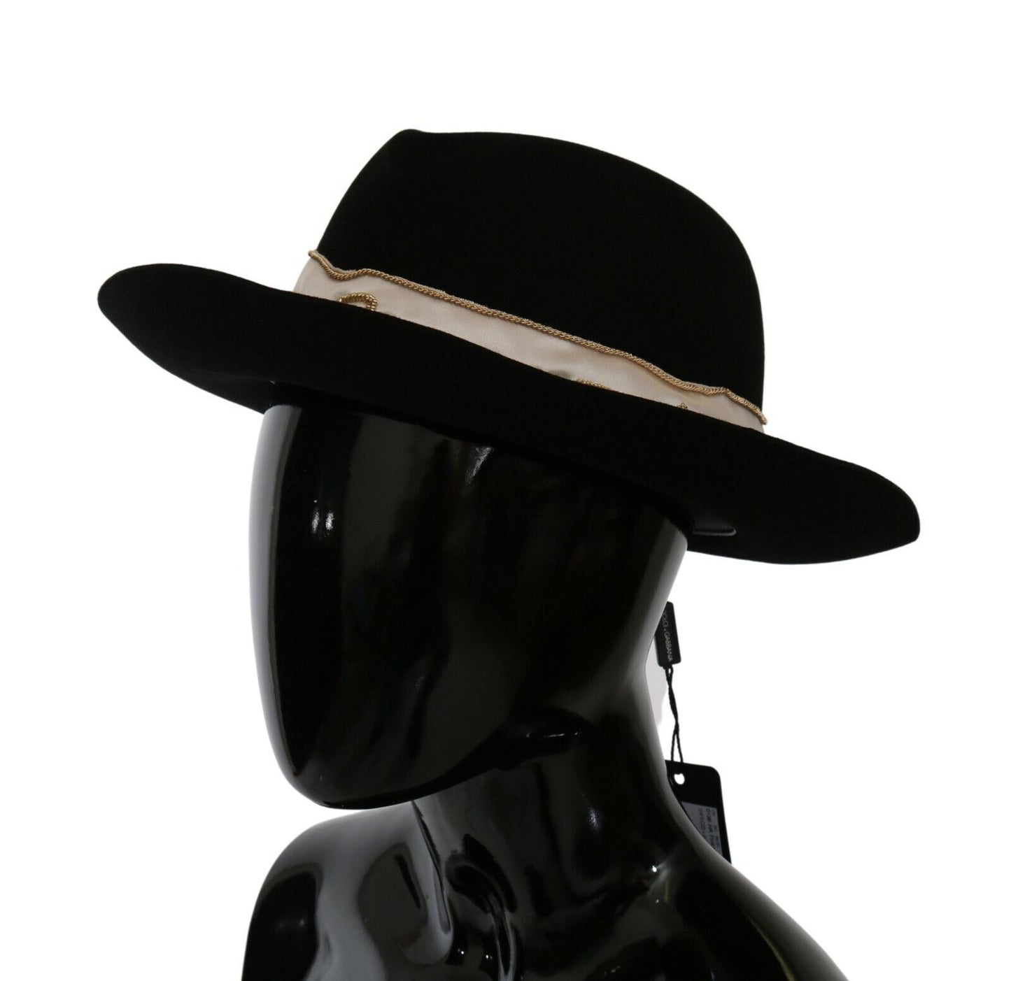 Cappello Panama a tesa larga Dolce &amp; Gabbana Lapin Amor Gignit nero