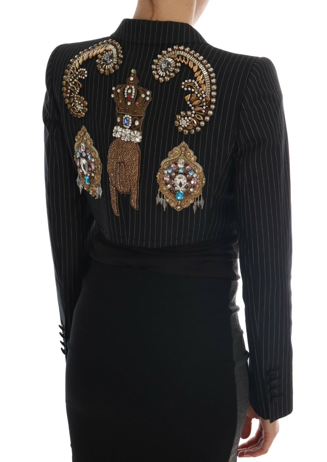 Giacca blazer da favola in cristallo nero Dolce &amp; Gabbana
