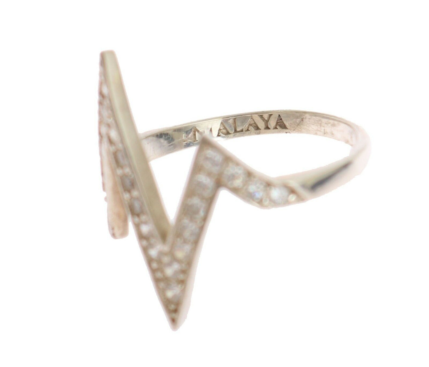 Anello da donna in argento autentico Nialaya con cristalli trasparenti