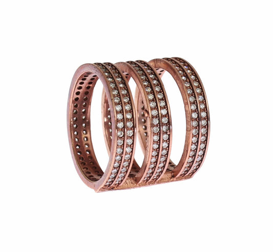 Anello Nialaya Gold 925 in argento con zirconi trasparenti rosa