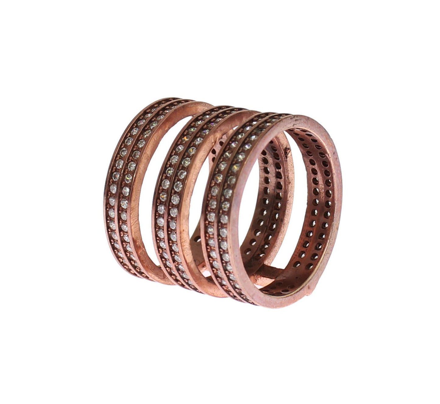 Anello Nialaya Gold 925 in argento con zirconi trasparenti rosa