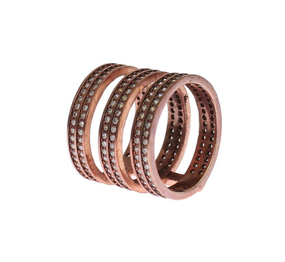Anello Nialaya Gold 925 in argento con zirconi trasparenti rosa