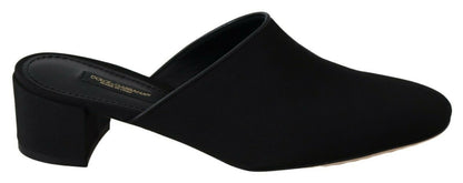 Sandali con zeppa in grosgrain nero Dolce &amp; Gabbana da donna