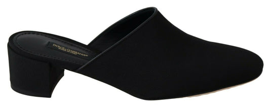 Sandali con zeppa in grosgrain nero Dolce &amp; Gabbana da donna