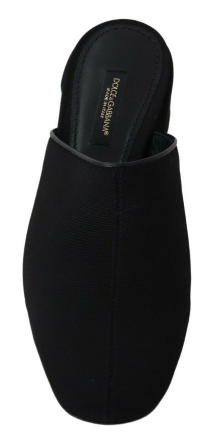 Sandali con zeppa in grosgrain nero Dolce &amp; Gabbana da donna