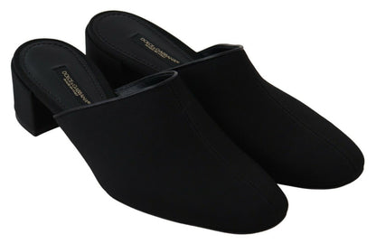 Sandali con zeppa in grosgrain nero Dolce &amp; Gabbana da donna