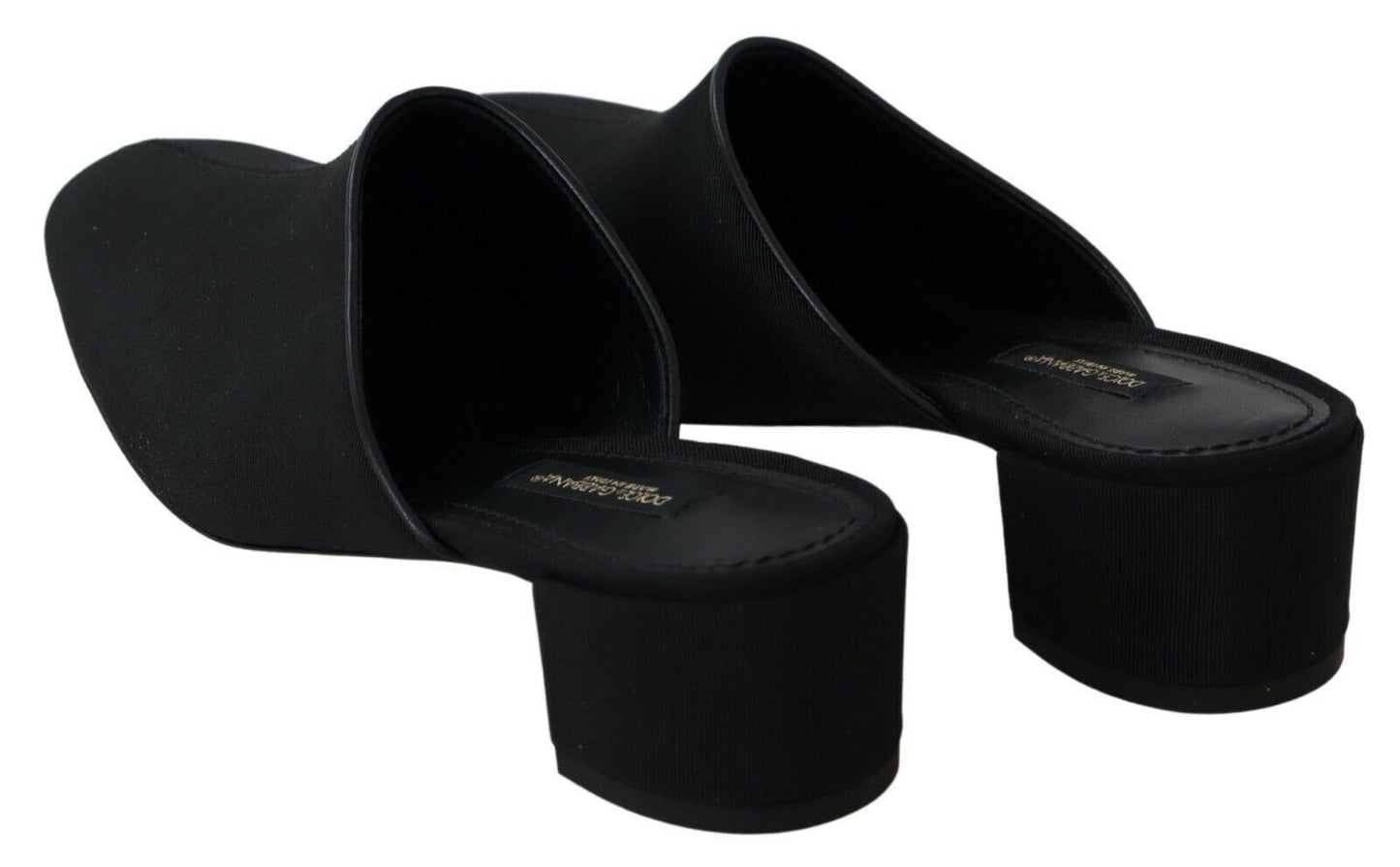 Sandali con zeppa in grosgrain nero Dolce &amp; Gabbana da donna