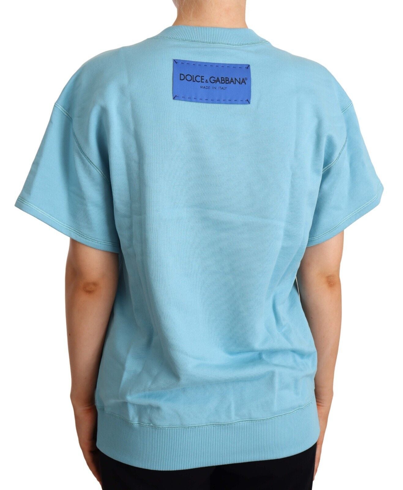 Dolce &amp; Gabbana Maglia girocollo a maniche corte in cotone blu