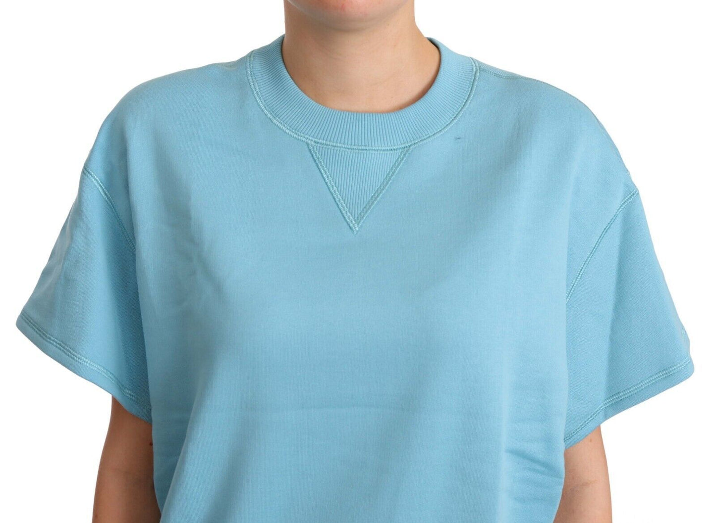 Dolce &amp; Gabbana Maglia girocollo a maniche corte in cotone blu