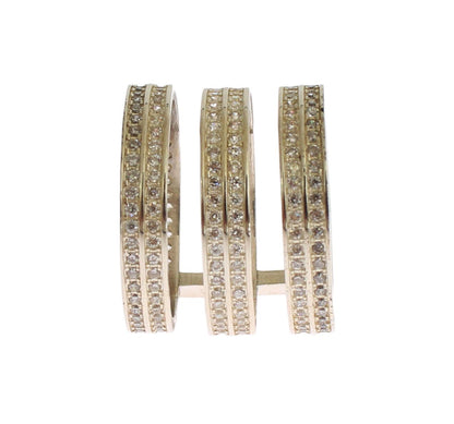 Anello da donna autentico Nialaya in argento sterling 925 con zirconi trasparenti