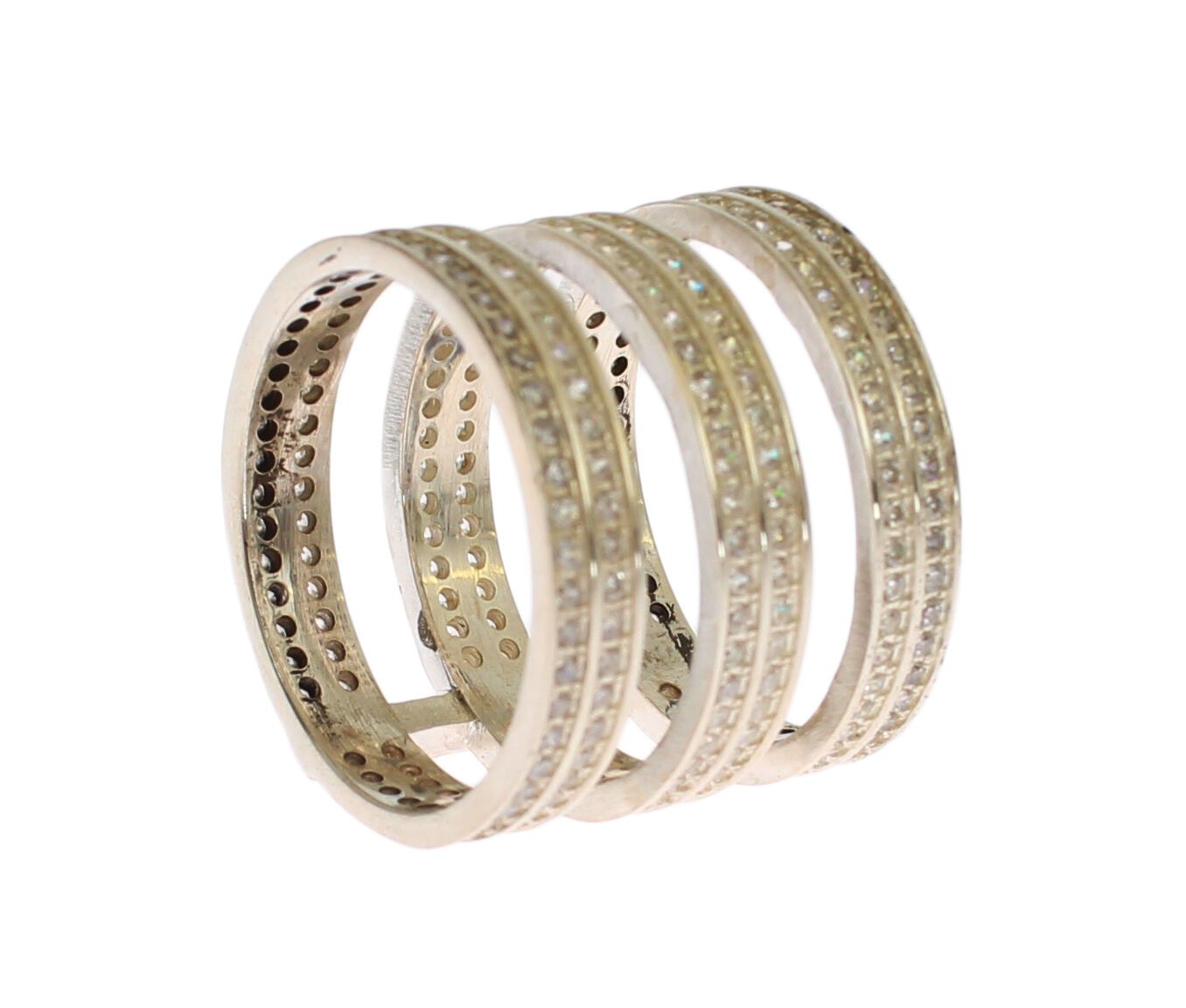 Anello da donna autentico Nialaya in argento sterling 925 con zirconi trasparenti