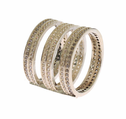 Anello da donna autentico Nialaya in argento sterling 925 con zirconi trasparenti