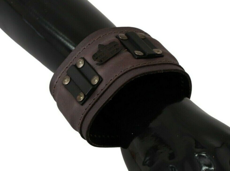 Bracciale Scervino Street in pelle marrone con fibbia larga e marchio