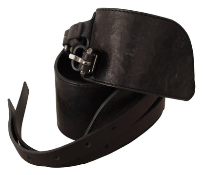Cintura con doppia fibbia in pelle marrone scuro Costume National