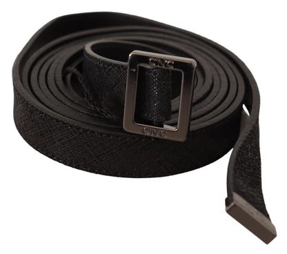Cintura con fibbia in metallo in pelle nera Costume National