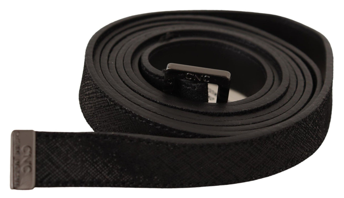 Cintura con fibbia in metallo in pelle nera Costume National