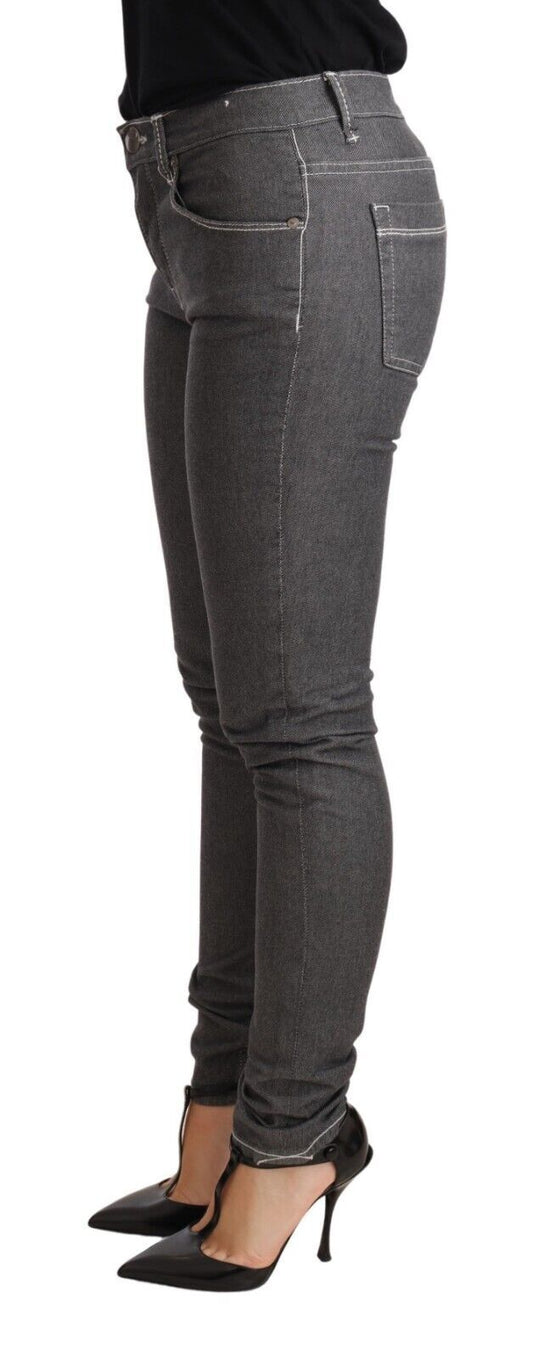 Jeans skinny a vita bassa grigio chiaro