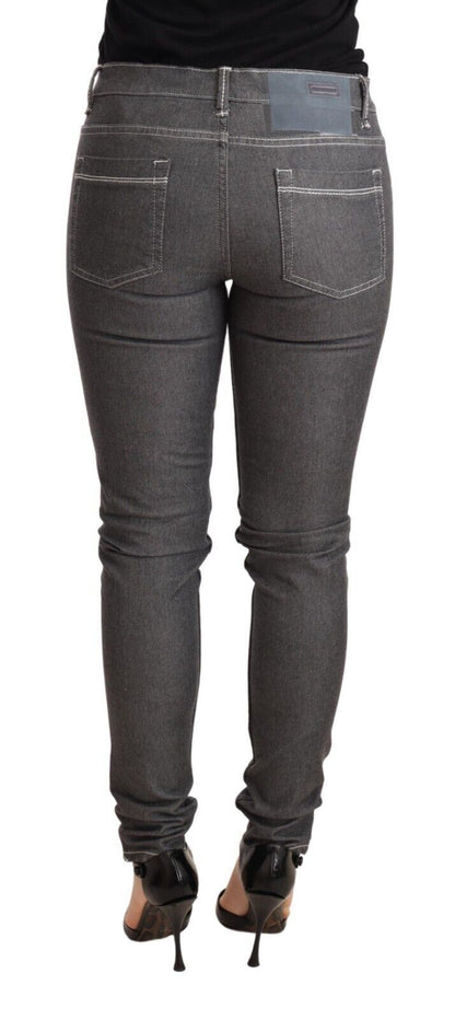 Jeans skinny a vita bassa grigio chiaro