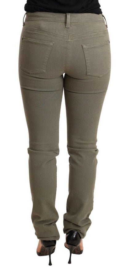 Jeans skinny slim a vita bassa in cotone verde Ermanno Scervino