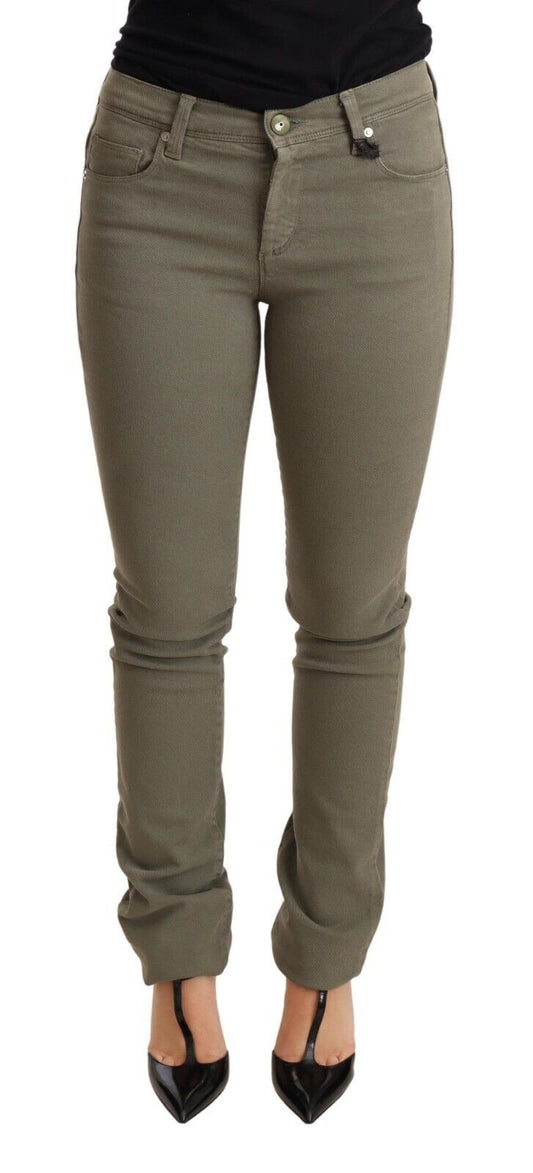 Jeans skinny slim a vita bassa in cotone verde Ermanno Scervino