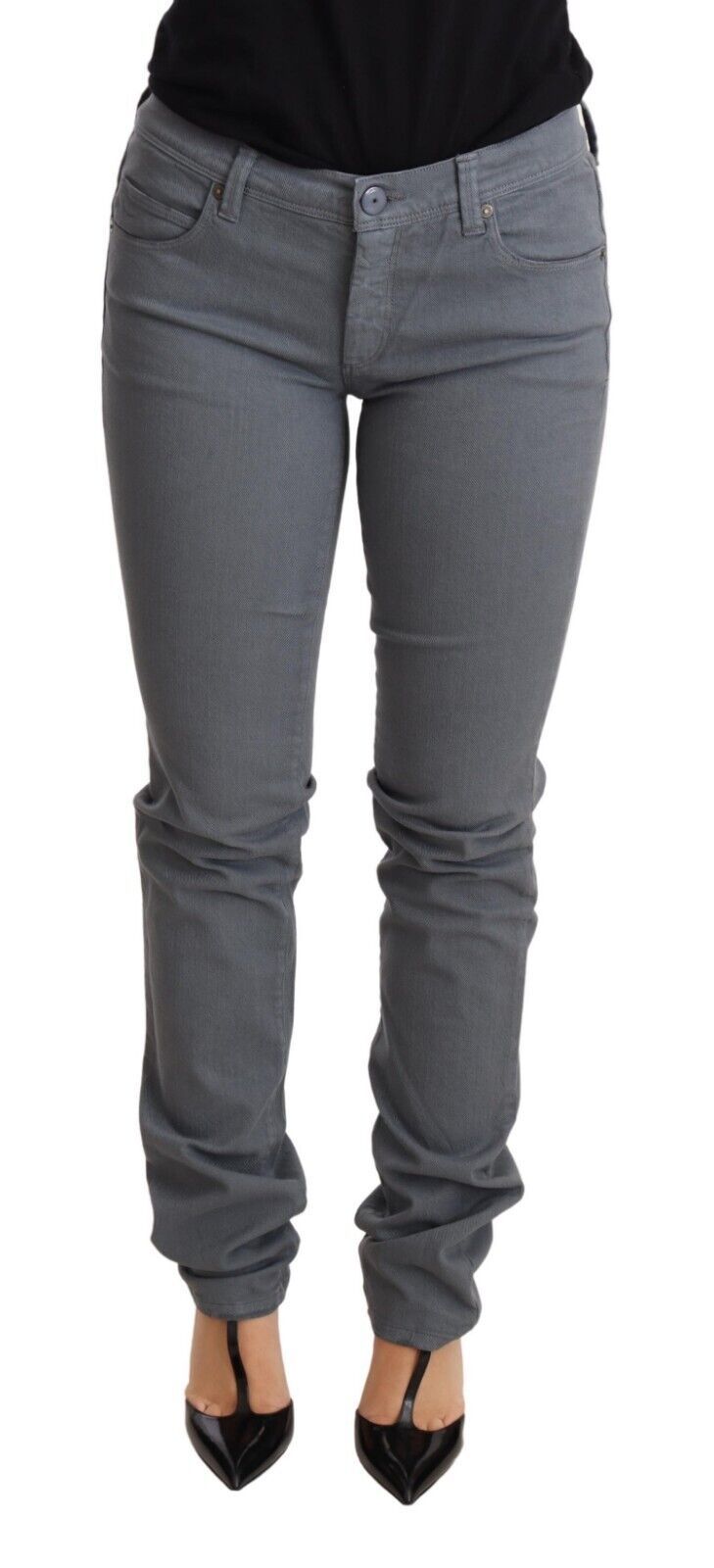 Jeans skinny slim a vita bassa in cotone grigio Ermanno Scervino