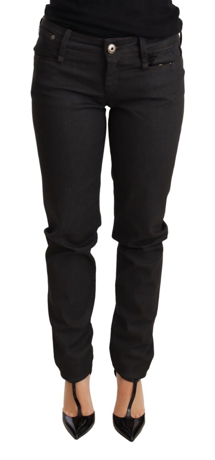 Jeans skinny slim a vita bassa neri Ermanno Scervino in cotone