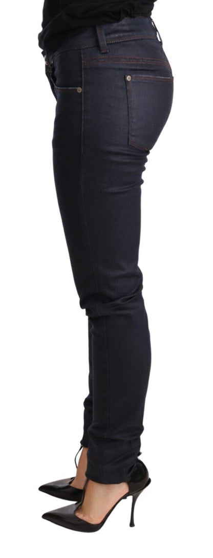 Jeans skinny slim a vita bassa blu Ermanno Scervino in cotone
