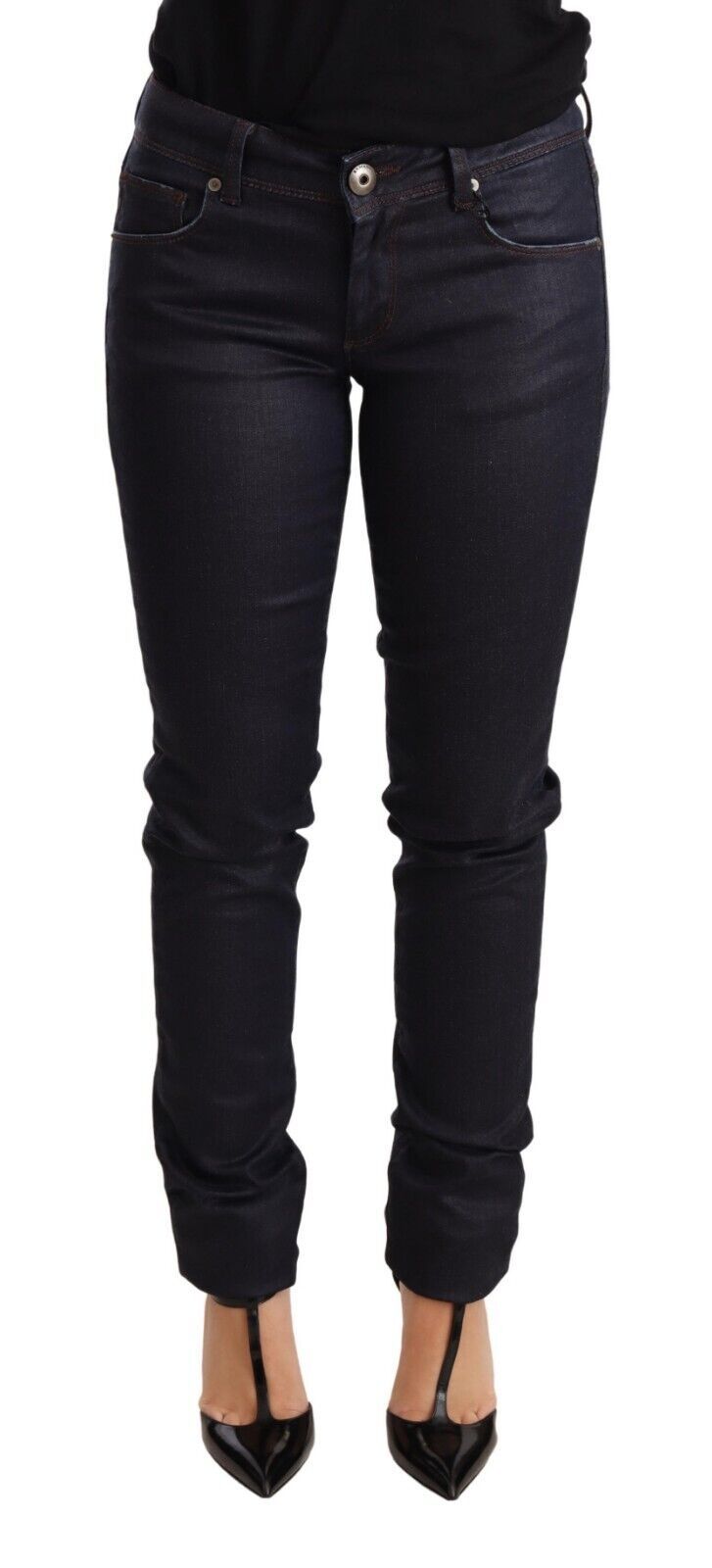 Jeans skinny slim a vita bassa blu Ermanno Scervino in cotone