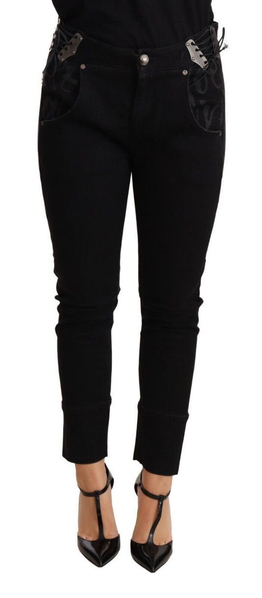 Jeans skinny slim a vita bassa neri Ermanno Scervino in cotone
