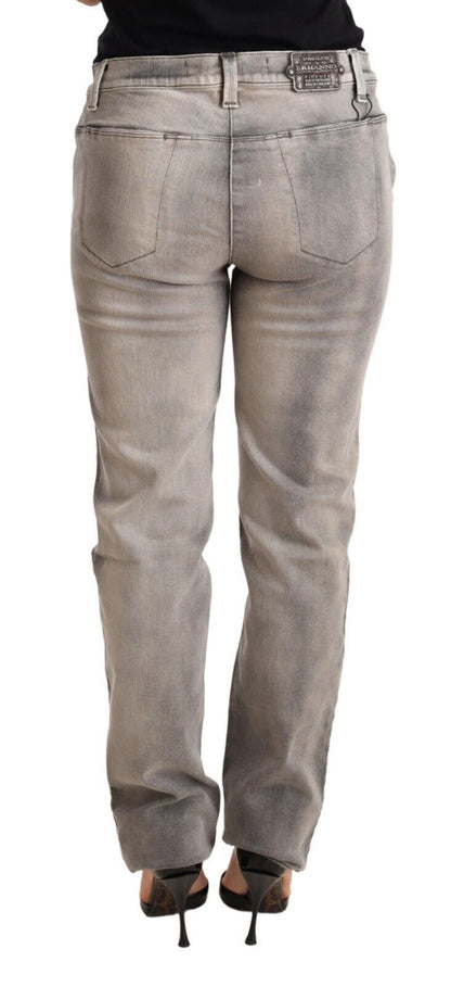 Jeans skinny a vita bassa in cotone grigio lavato Ermanno Scervino
