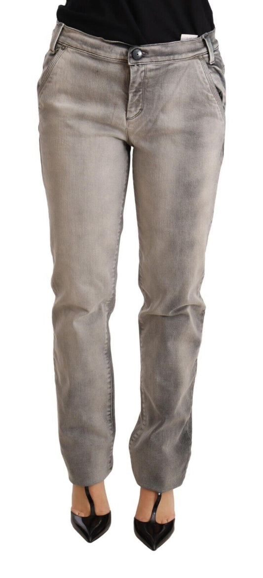 Jeans skinny a vita bassa in cotone grigio lavato Ermanno Scervino