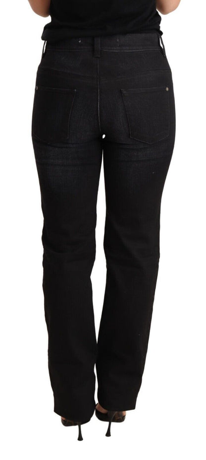 Pantaloni in denim dritto lavato nero Ermanno Scervino Jeans in cotone