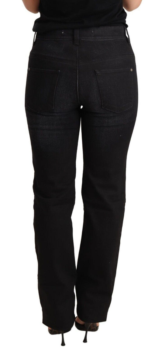 Pantaloni in denim dritto lavato nero Ermanno Scervino Jeans in cotone