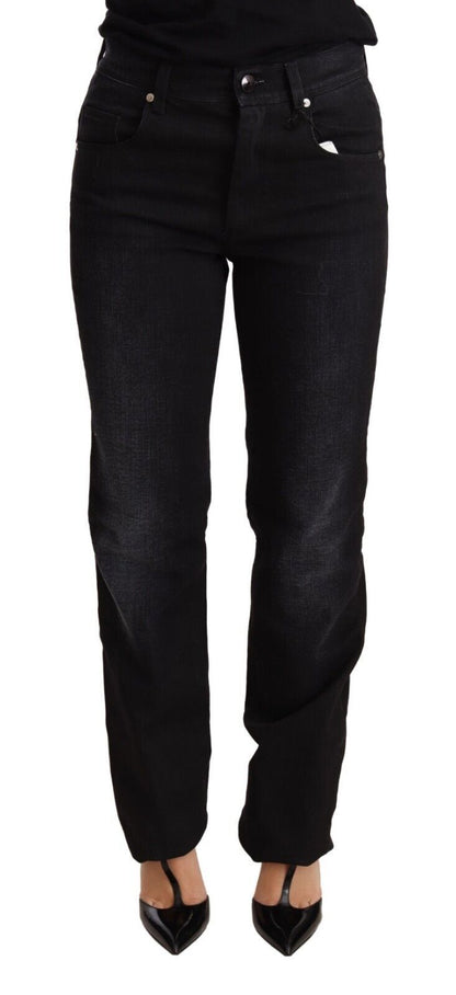 Pantaloni in denim dritto lavato nero Ermanno Scervino Jeans in cotone