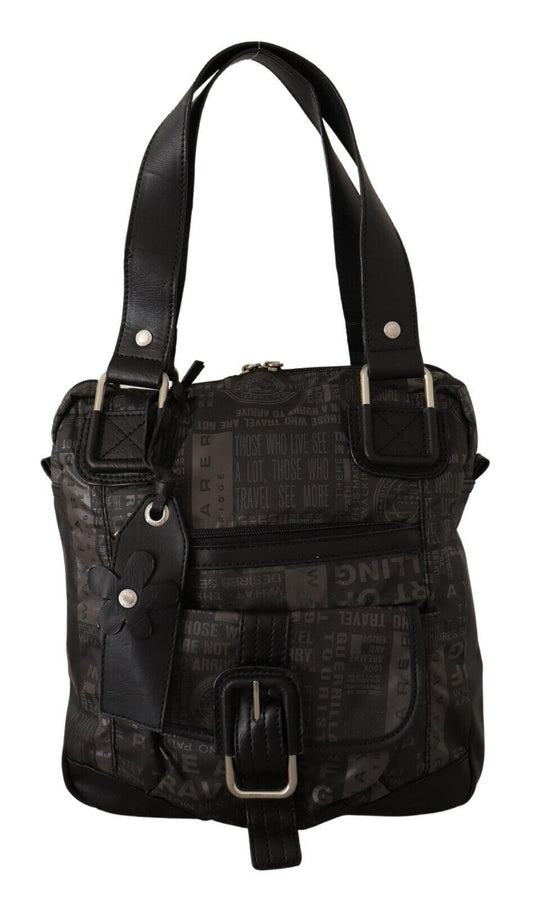 Borsa a tracolla con logo stampato nero WAYFARER