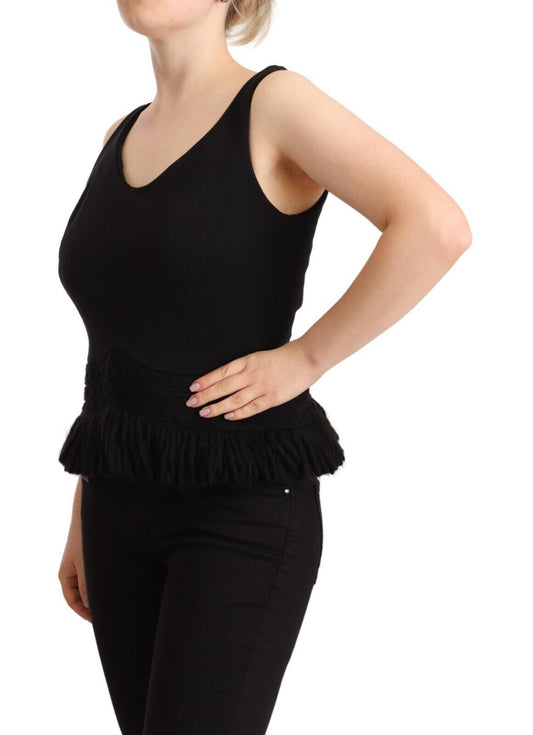 Canotta casual senza maniche in cotone nero Ermanno Scervino