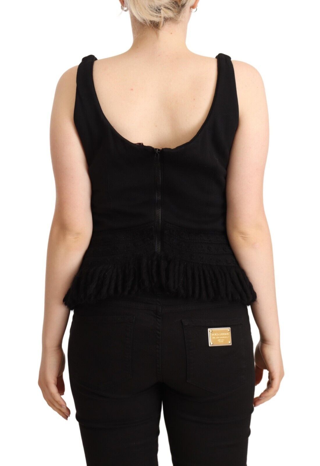 Canotta casual senza maniche in cotone nero Ermanno Scervino