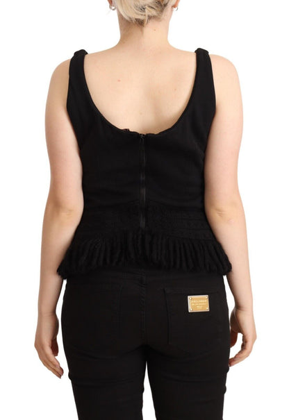 Canotta casual senza maniche in cotone nero Ermanno Scervino