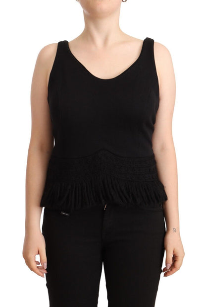 Canotta casual senza maniche in cotone nero Ermanno Scervino