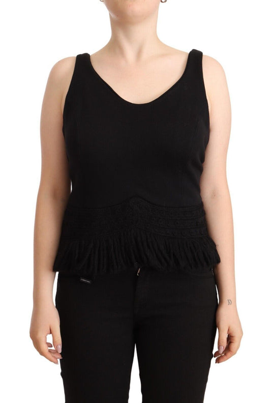 Canotta casual senza maniche in cotone nero Ermanno Scervino
