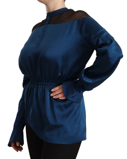 Masha Ma blusa in seta con maniche lunghe e vita elasticizzata