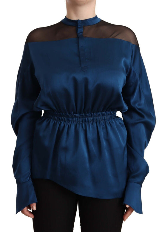 Masha Ma blusa in seta con maniche lunghe e vita elasticizzata