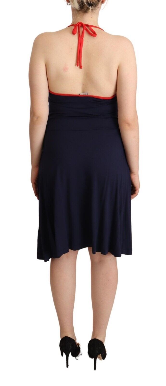 Abito midi a tubino senza maniche blu navy Roccobarocco