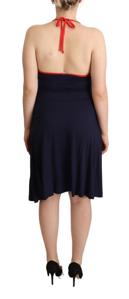 Abito midi a tubino senza maniche blu navy Roccobarocco