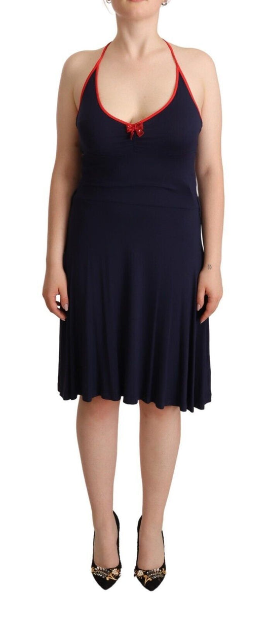Abito midi a tubino senza maniche blu navy Roccobarocco