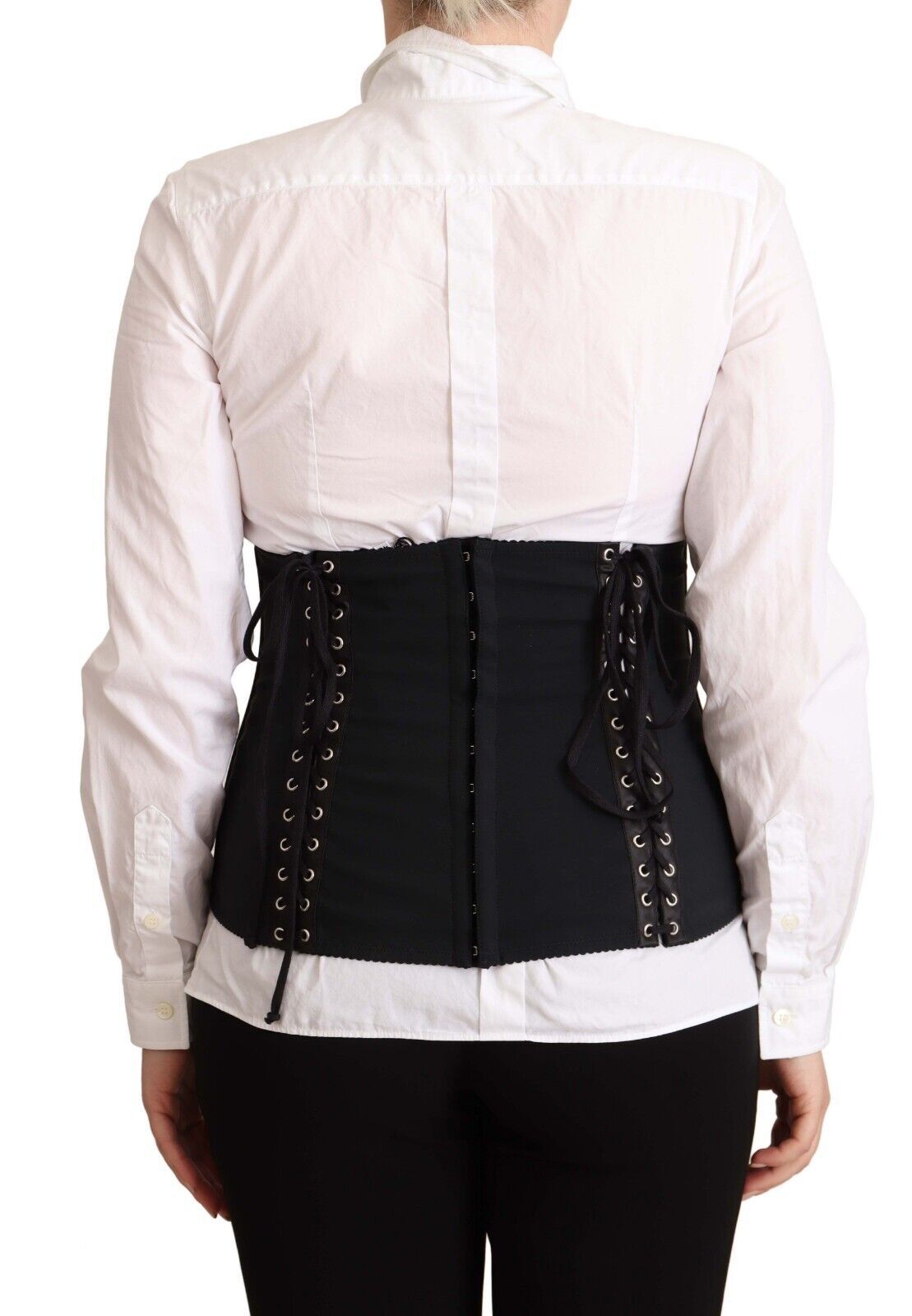 Dolce &amp; Gabbana Top con cintura elasticizzata in vita e corsetto nero