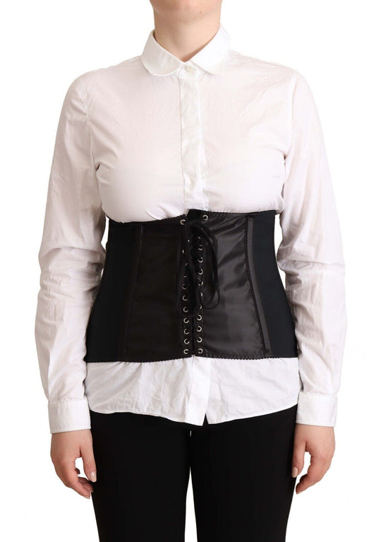 Dolce &amp; Gabbana Top con cintura elasticizzata in vita e corsetto nero