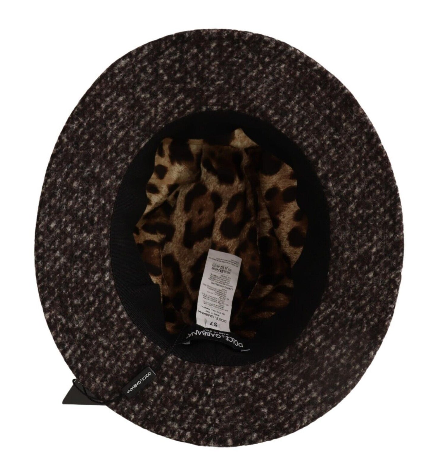 Cappello in tweed testurizzato grigio mélange Dolce &amp; Gabbana