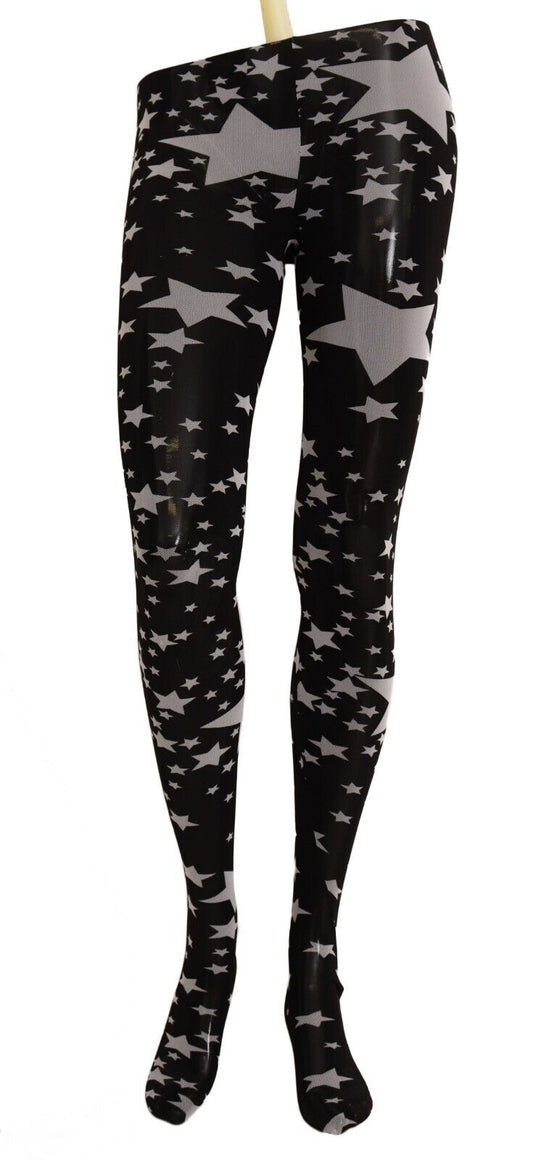 Calze di nylon con stampa stelle bianche e nere Dolce &amp; Gabbana